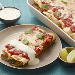 Mushroom and Chipotle Pepper Enchiladaswith Lime Sour Cream