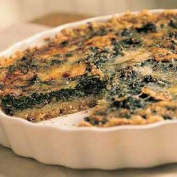 Mushroom-and-Spinach Quiche in an Oat Crust