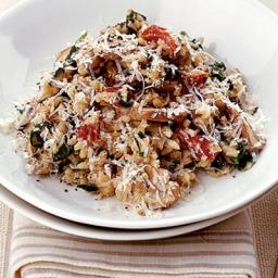 Mushroom and spinach risotto