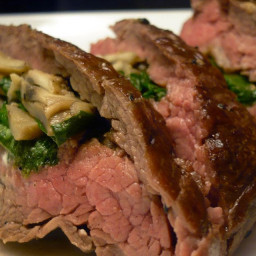 Mushroom and Spinach Stuffed Flank Steak