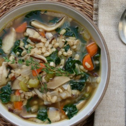 Mushroom-Barley Soup with Kale