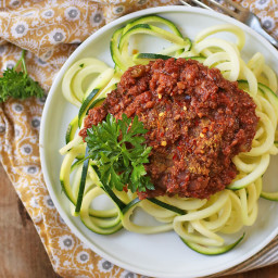 Mushroom Bolognese with Zucchini Noodles