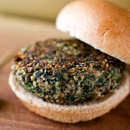 Mushroom Burgers With Almonds and Spinach