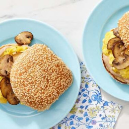 Mushroom, Egg & Cheese Sandwiches with Truffle Mayo