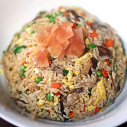 Mushroom Fried Rice with Pickled Ginger Recipe