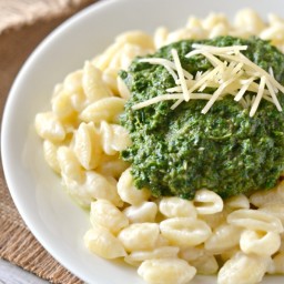 Mushroom, Kale, and Spinach Puree for Macaroni and Cheese