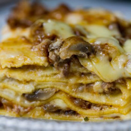 Mushroom Lasagna with Bechamel Bolognese Sauces