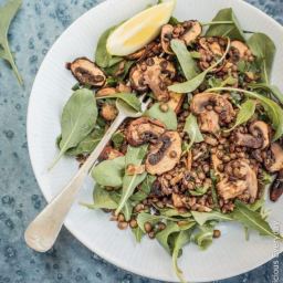 Mushroom, Lemon and Lentil Salad {vegan}