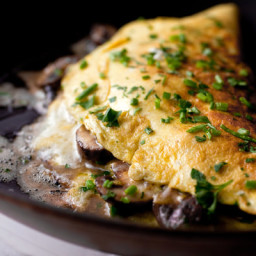 Mushroom Omelet With Chives