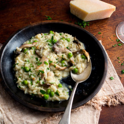Mushroom Risotto With Peas