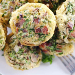 Mushroom, Spinach and Bacon Egg Muffins (Paleo, Whole30 + Keto)