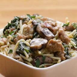 Mushroom, Spinach and Sausage Spaghetti Recipe by Tasty