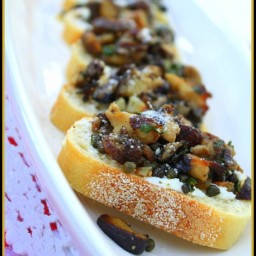 Shiitake, Capers and Anchovy Bruschetta