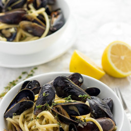 Mussels Bucatini In A White Wine Sauce