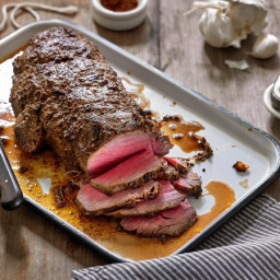 Mustard-and-Chile-Rubbed Roasted Beef Tenderloin