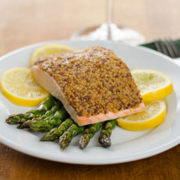 Mustard Baked Salmon with Roasted Asparagus
