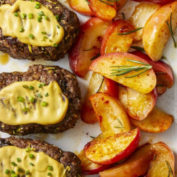 Mustard-Crusted Mini Meatloaves with Roasted Apples