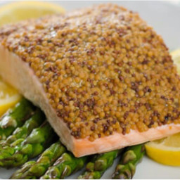 Mustard Crusted Salmon With Roasted Asparagus