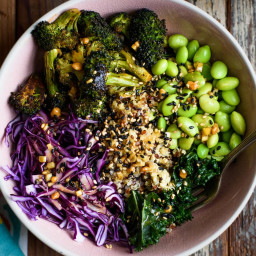 My Go-To Grain Bowl with Charred Broccoli and Sesame Ginger Sauce
