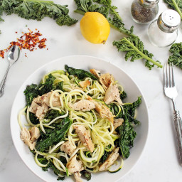 My Go-To Spiralized Diet Pasta: Baked Chicken and Kale Zucchini Pasta