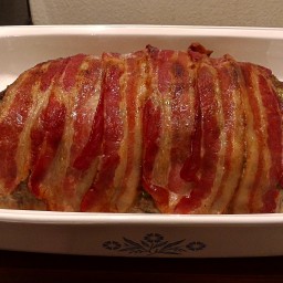 My Meatloaf Topped With Bacon Strips
