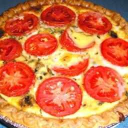 My Special Friday Night Vegetarian Onion and Tomato Quiche