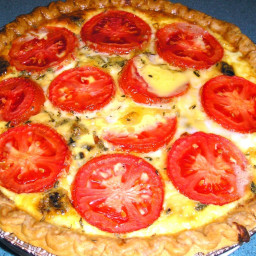 My Special Friday Night Vegetarian Onion and Tomato Quiche