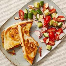 Naan Grilled Cheese Sandwiches with Peach & Tomato Chutney