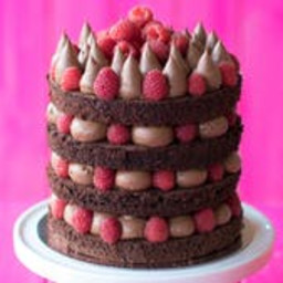 Naked Chocolate Raspberry Cake