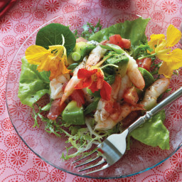 Nasturtium and Shrimp Salad Appetizer