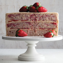 Natural Strawberry Cake with Browned Butter Frosting