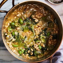 Navy Bean and Escarole Stew With Feta and Olives