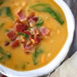 Navy Bean, Bacon and Spinach Soup (Pressure Cooker, Slow Cooker or Stove To