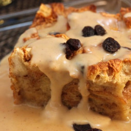 New Orleans Bread Pudding with Caramel Whiskey Sauce