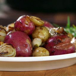 New Potatoes with Grilled Onion Butter