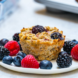 {new} Triple Berry Oatmeal Muffins Breakfast Recipe
