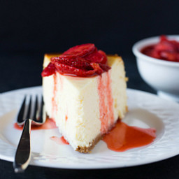 New York-Style Cheesecake with Fresh Strawberry Topping