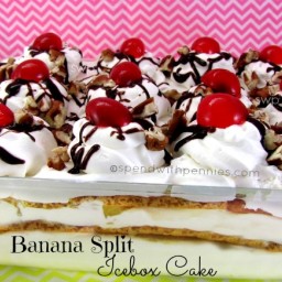No Bake Banana Split Icebox Cake
