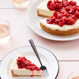 No-Bake Cheesecake with Raspberry Compote