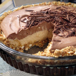 No-Bake Cream Cheese Peanut Butter Pie with Chocolate Whipped Cream