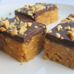 No-Bake Crispy Corn Flake Chocolate Peanut Butter Bars Recipe