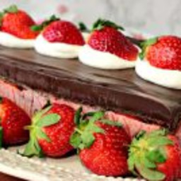 No Bake Layered Chocolate Strawberry Pudding Cake