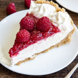 No Bake Raspberry Cream Pie