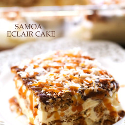 No Bake Samoa Eclair Cake