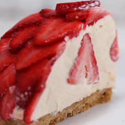 No-Bake Strawberry Cheesecake Dome Recipe by Tasty