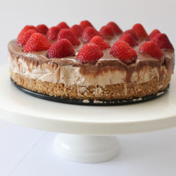 No Bake Strawberry Chocolate Cheesecake