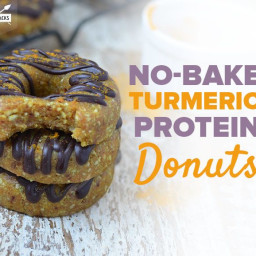 No-Bake Turmeric Protein Donuts
