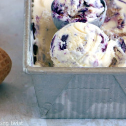 No-Churn Blueberry Almond Butter Ice Cream