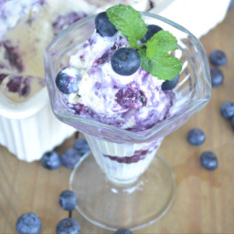 No-Churn Blueberry Vanilla Ice Cream