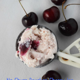 (No Churn) Bourbon Cherry Ice Cream